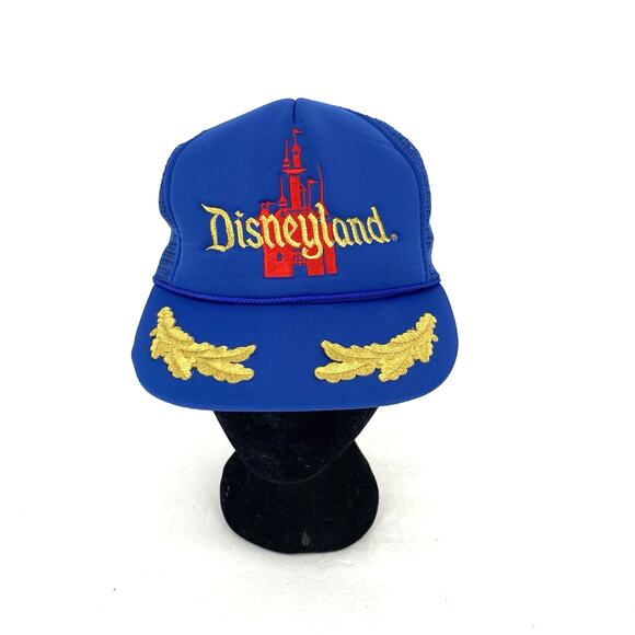 Disneyland Vintage Trucker Hat With Gold Scrambled Eggs 70's - Picture 1 of 7